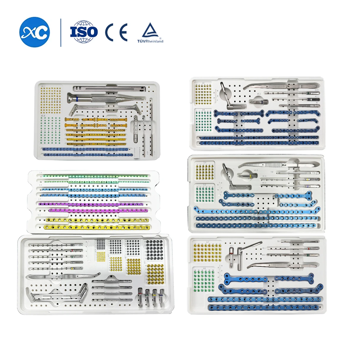 XC Patent Veterinary B-O N E Plate AO ALPS Titanium Material Advanced Locking Sys T E M AO Cap Locking Screws With Instruments