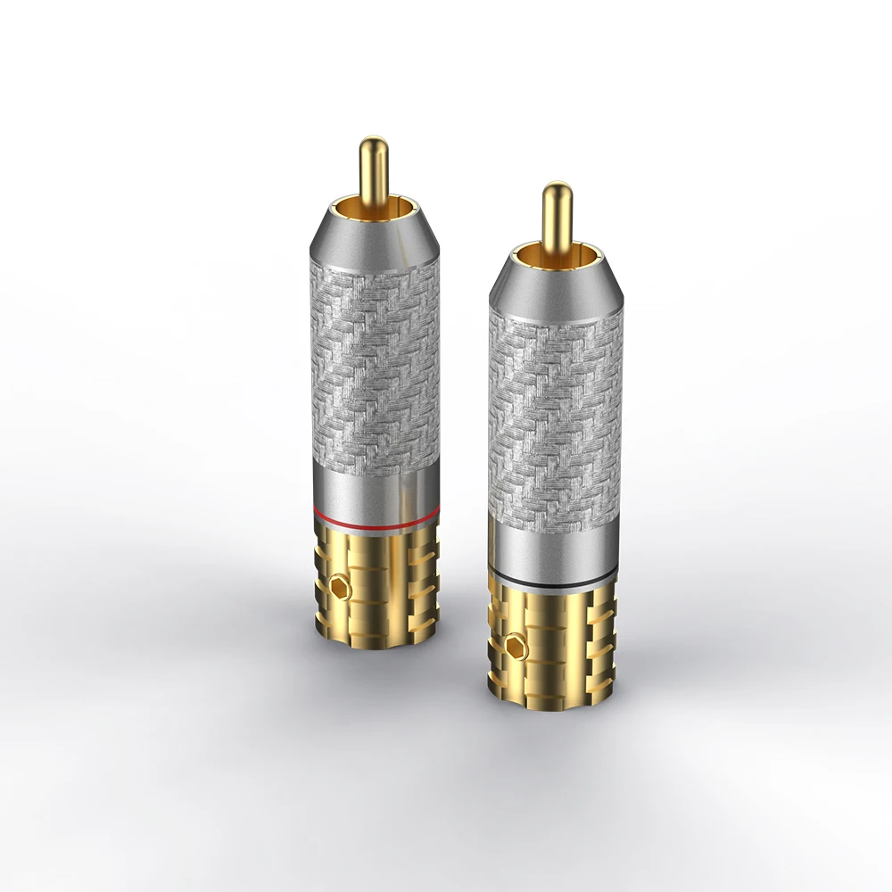 Viborg – vis de verrouillage en cuivre pur VR108G, 4 pièces, en Fiber de carbone RCA, version sans soudure, plaqué or 24K