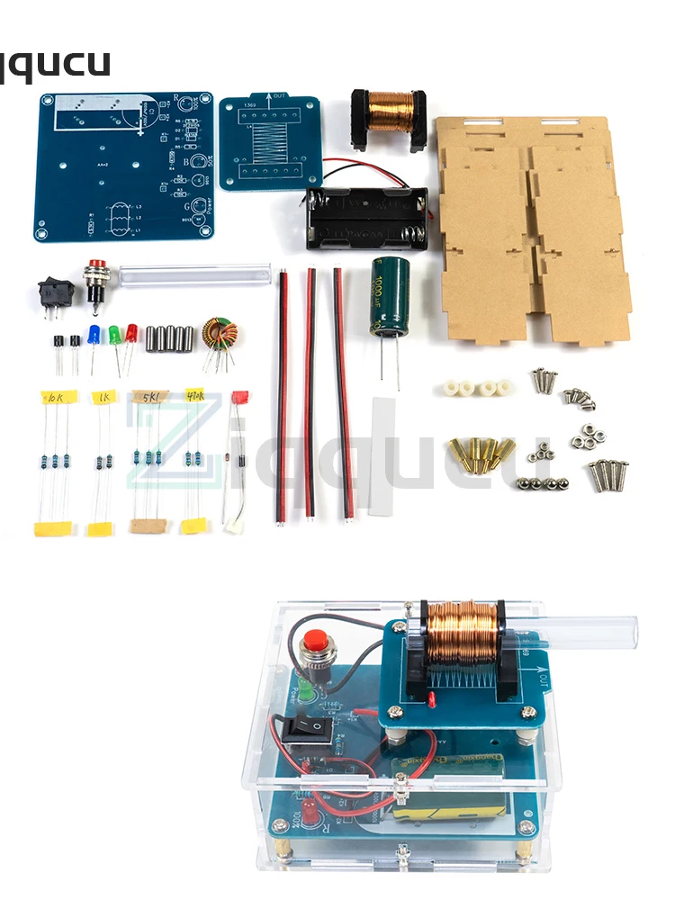 DIY Electronics Kit Electric Magnetic Transmitter Shooting Game Mini Voltage Converter Module Soldering Kits for Welding Learn