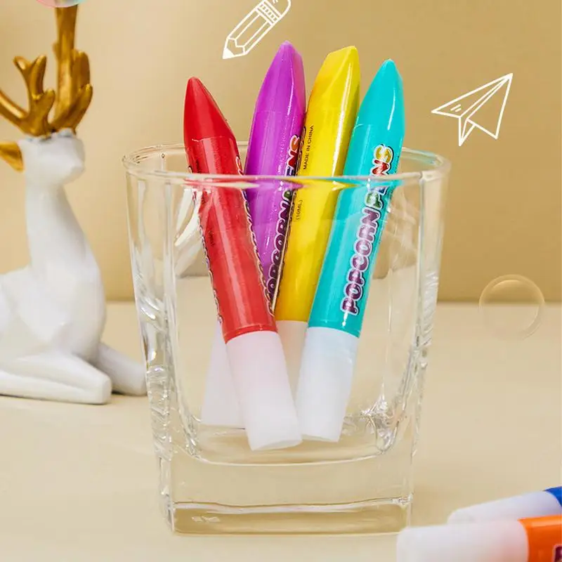 Bolígrafos de burbujas para niños, bolígrafo de burbujas con estampado, 6 bolígrafos de dibujo de burbujas, suministros de arte divertidos, bolígrafos de dibujo de burbujas 3D para niños, cumpleaños y Navidad