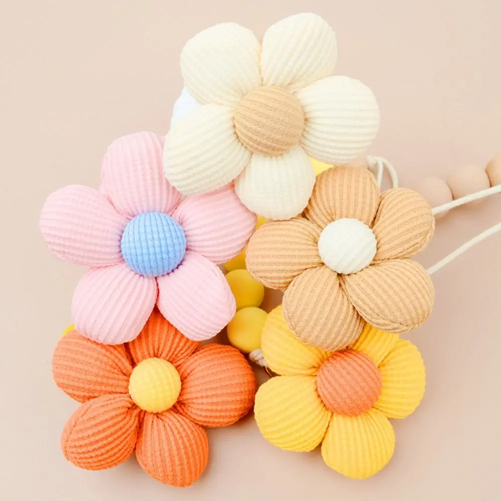 

Cartoon Flower Baby Pacifier Chain Wood Adjustable Soother Holder Teether Toys Straps Silicone Bead Nipple Holder Clips Baby