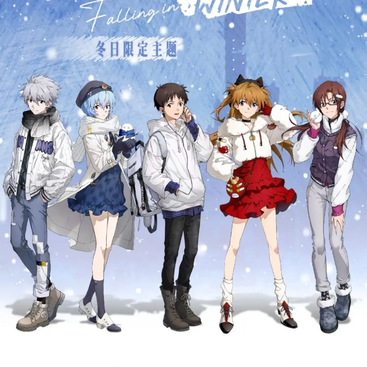 

Anime EVA Asuka Langley Soryu Ayanami Rei Ikari Shinji Winter version Acrylic holder model desktop decoration ornament Gifts