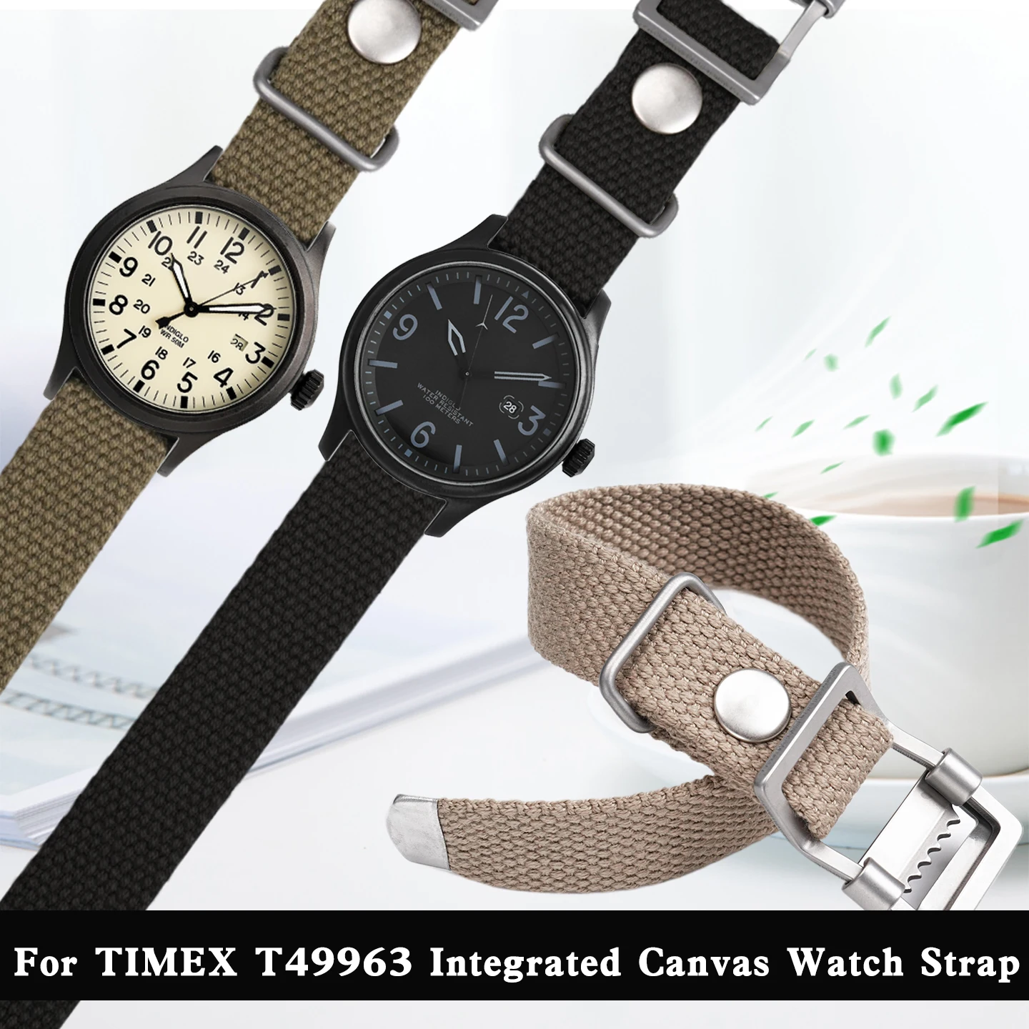 

Встроенный холщовый ремешок для часов Timex Expedition T49963 TW4B14000 TW4B18500, дышащий холщовый ремешок для часов, мягкий браслет 20 22 мм