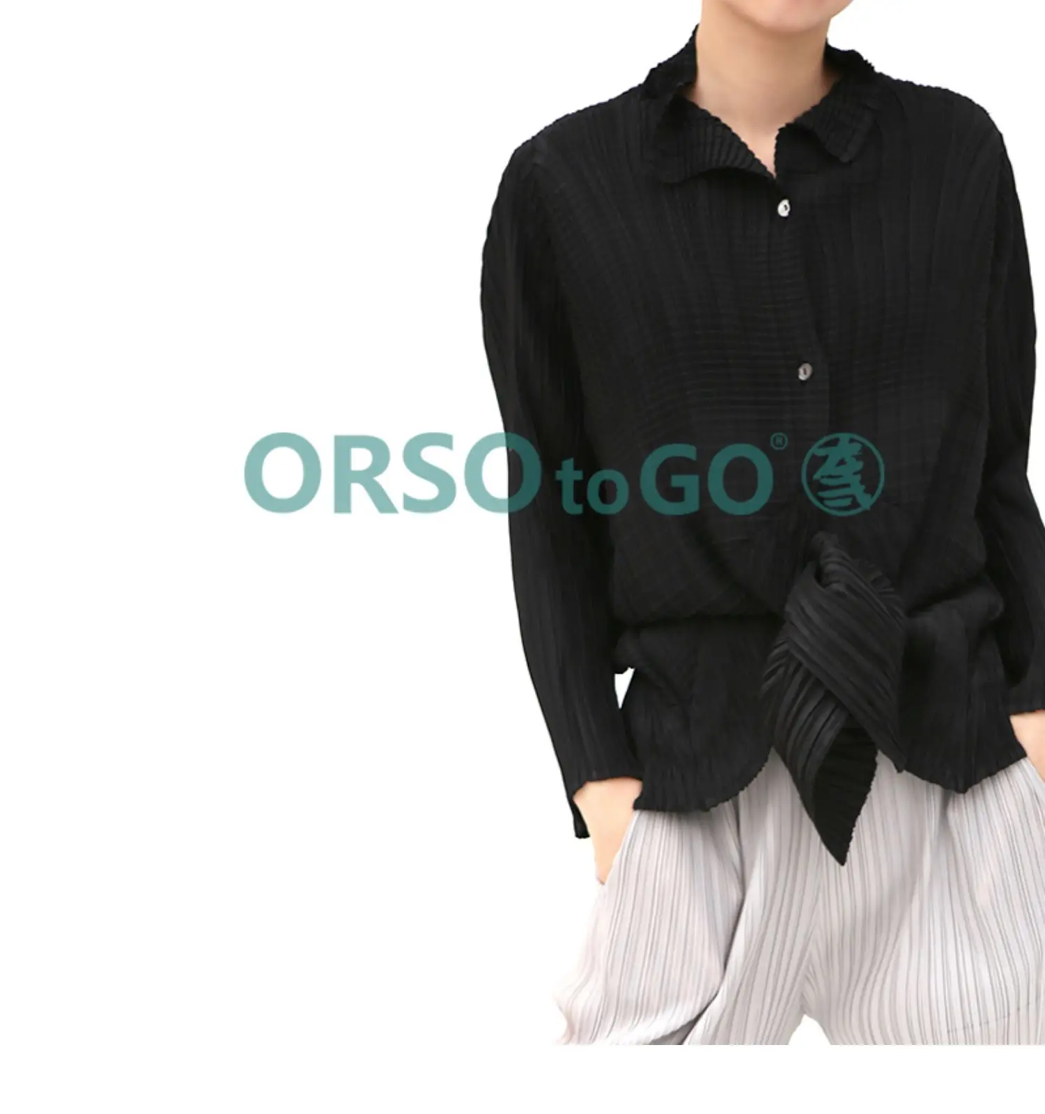 YUDX Pleated Style Women's Tops Single Breasted Solid Color Coat Bottom Shirt Long Sleeve Loose Plus Size 2024 Autumn New
