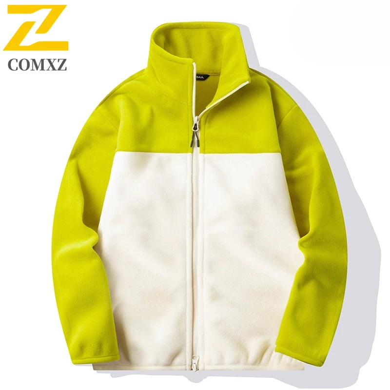 

Мужская флисовая куртка 2025 года, новая утолщенная гранулированная флисовая куртка с холодной изоляцией, теплое пальто с воротником-стойкой, верх для отдыха на открытом воздухе, походный топ