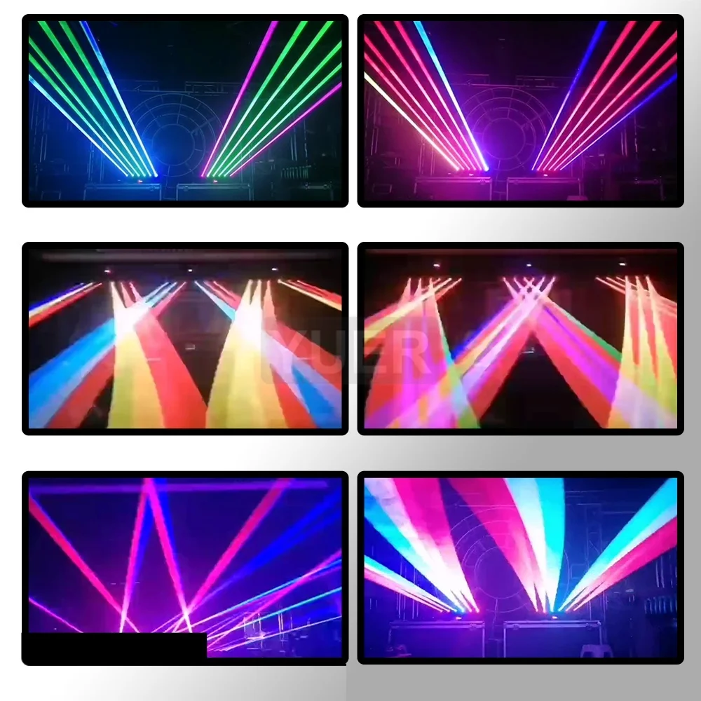 2Pcs/lot Flight Case Packaging 6 Eyes Bar Light Fat Beam Laser RGB 6X500mw DMX Control Moving Head Laser Light Party Disco Stage
