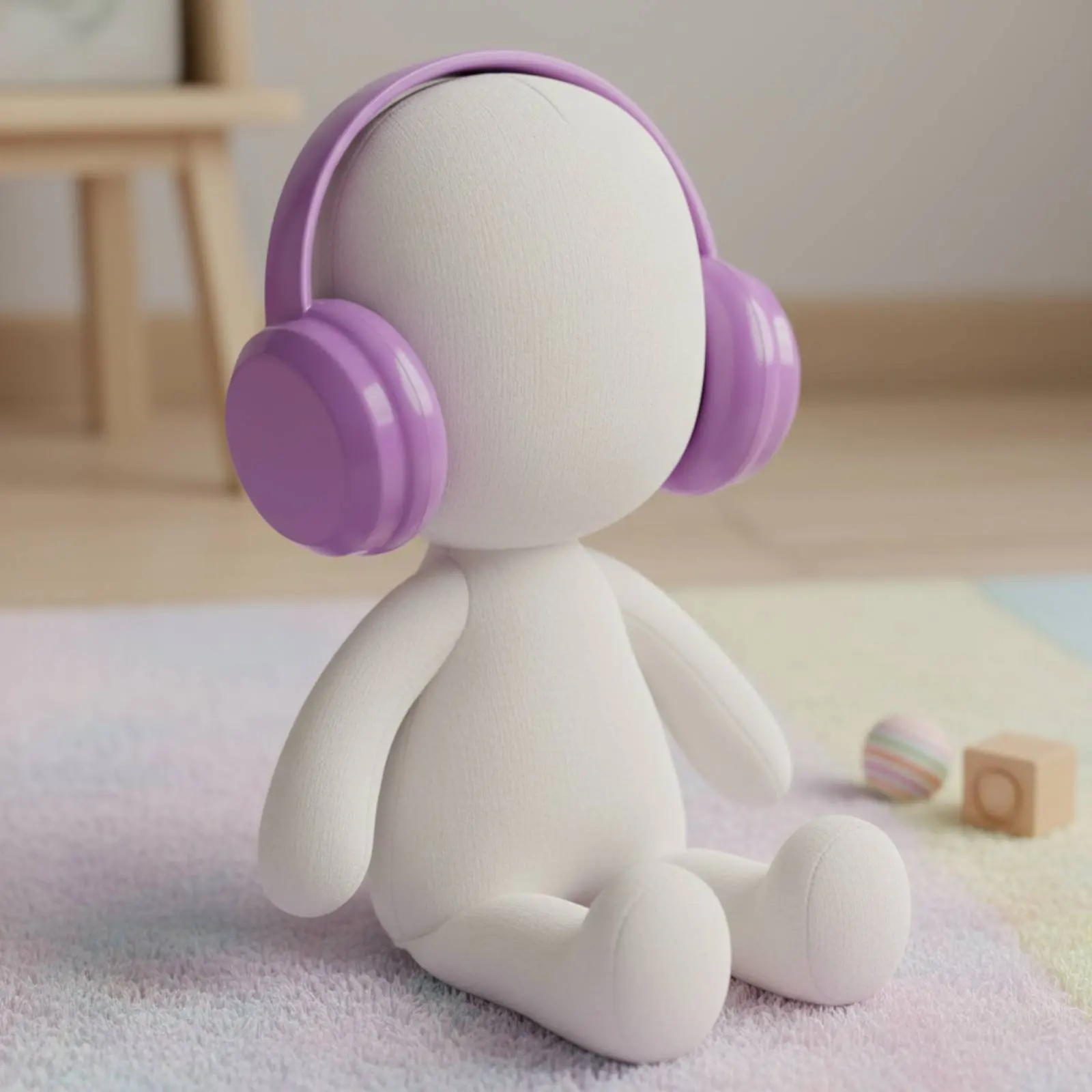 17cm Cotton Doll Accessory New Design Miniature Doll Headphones Plastic Toy Headset Lightweight Long-Lasting for Children