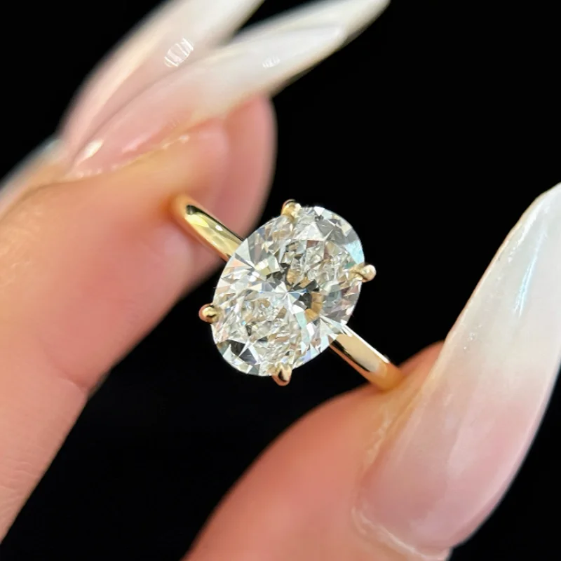 Anel de Moissanite Oval em For - Moissanite Ring avaliação e preço