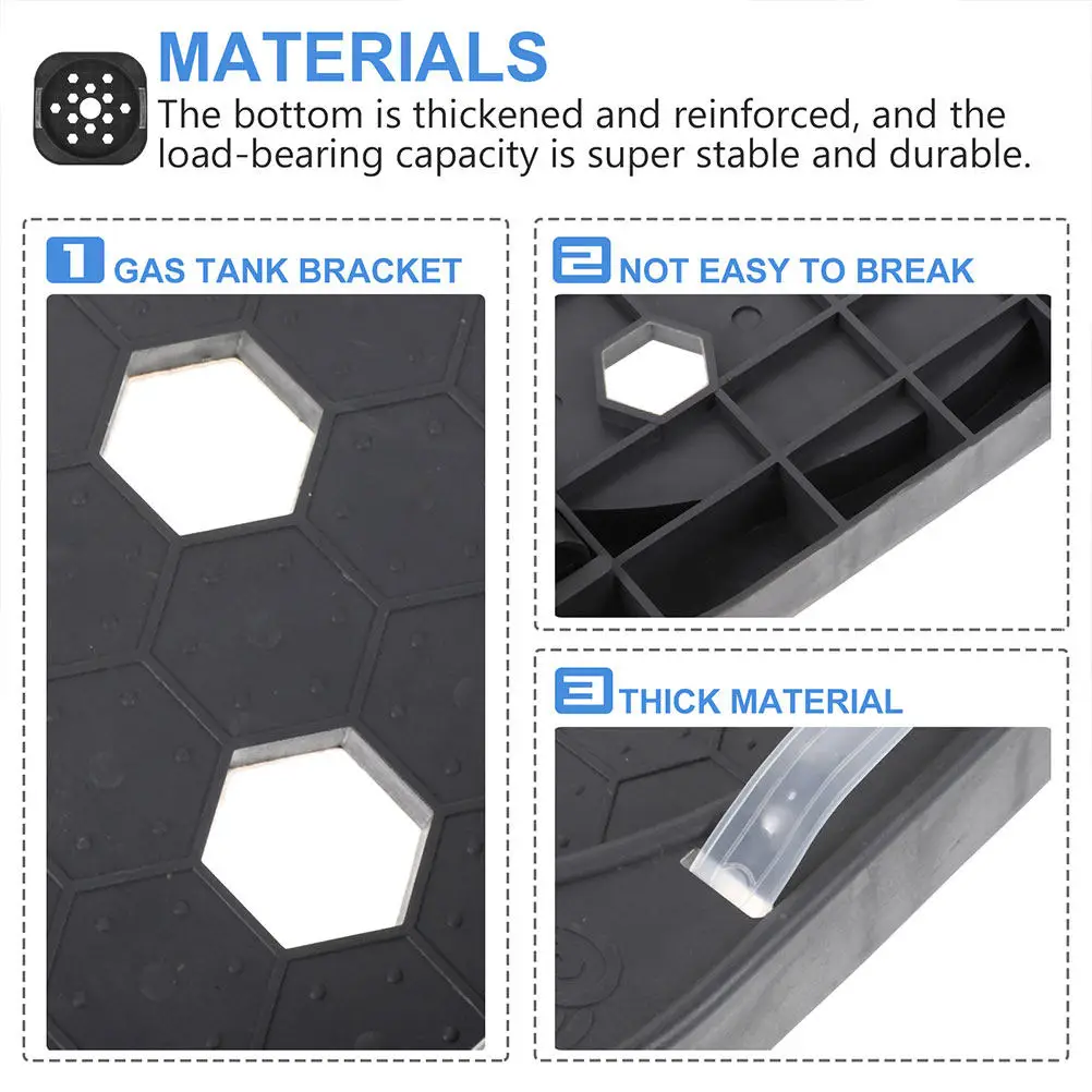 2Pcs Gas Tank Tray Reliable Sturdy Plastic Stainless Steel Movable Kitchen Base Plate Heavy Duty Wheels Gas Cylinder Holder