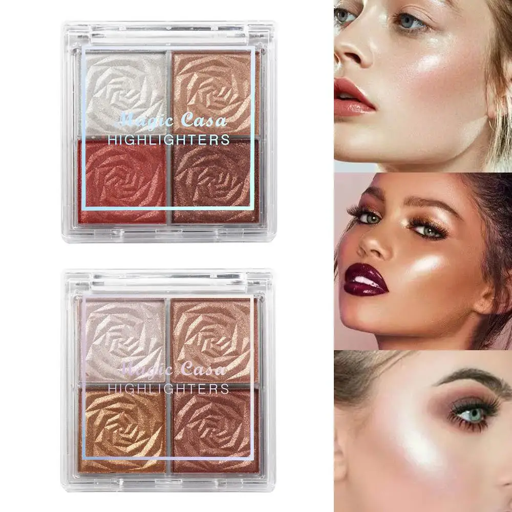 Paleta de contorno blush feminino cosméticos sombra ferramenta de maquiagem paleta de maquiagem diamante destaque pó glitter iluminador paleta
