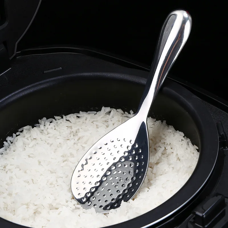 Non Stick Rice Spoon Thickened 304 Stainless Steel Durable Rice Spoon Rice Cooker Heat-resistant Anti Stick Shovel