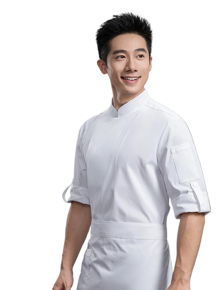 

Осенняя униформа шеф-повара с регулируемыми рукавами для мужчин, рабочая одежда для ресторана, отеля, столовой, кухни
