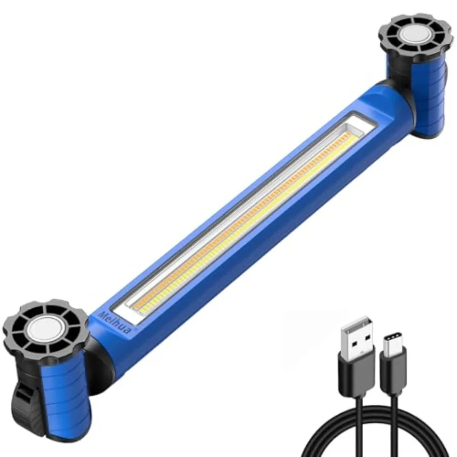 

【Spot goods】Work Light for Mechanic 3000LM Bright LED Work Lights 5000mAh Rechargeable Underhood Work Light Bar with Hooks Magn