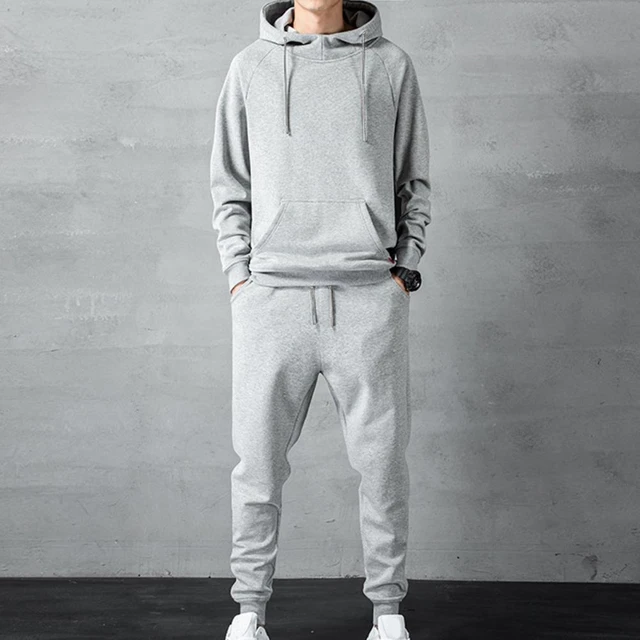 Men Hoodie Pants Two Piece Set Tracksuit Streetwear Loose Fit Hood Sweatshirt Sweatpants Men Jacket Pants for Travel AliExpress