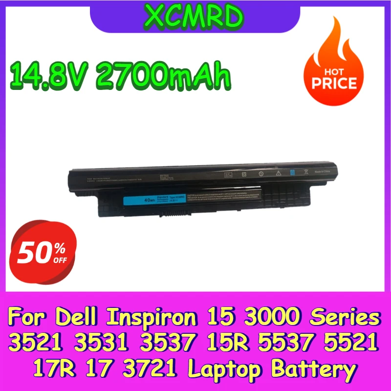 

New Replacement Laptop Battery XCMRD 14.8V 2700mAh for Dell Inspiron 15 3000 Series 3521 3531 3537 15R 5537 5521 17R 17 3721