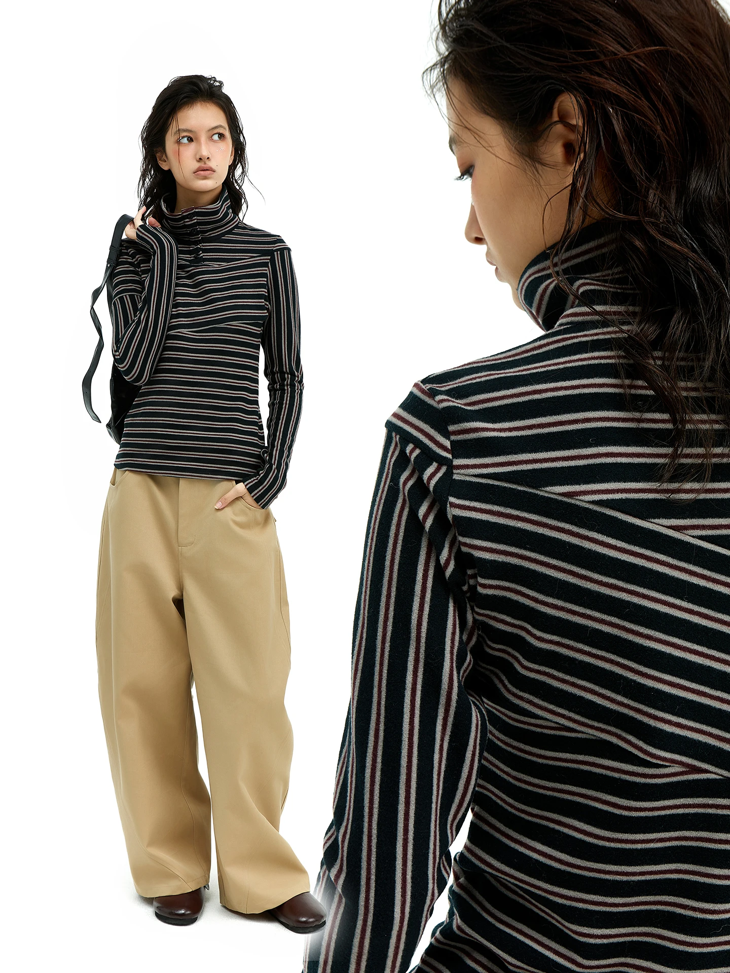 

Женская теплая флисовая футболка WONESDU Cisas Night с длинным рукавом, в полоску, с пэчворком и узором в стиле каллиграфии