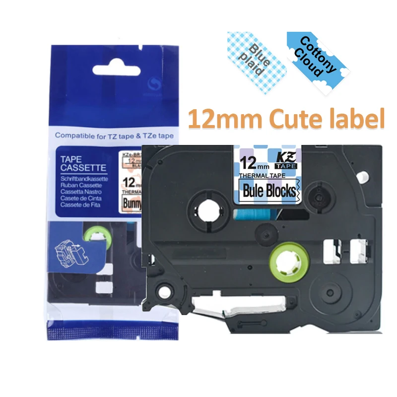 12mm Cute label Compatible Brother P-touch Label Printer PT-H110 PT-H107B PT-D210 Tze-231 Ribbon Cassette