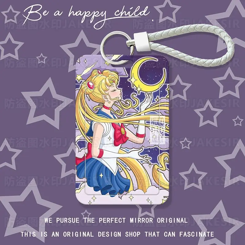 Sailor moon dos desenhos animados tsukino usagi titular do cartão anime figura hino rei chibiusa capa de cartão de crédito cartão de banco manga capa protetora