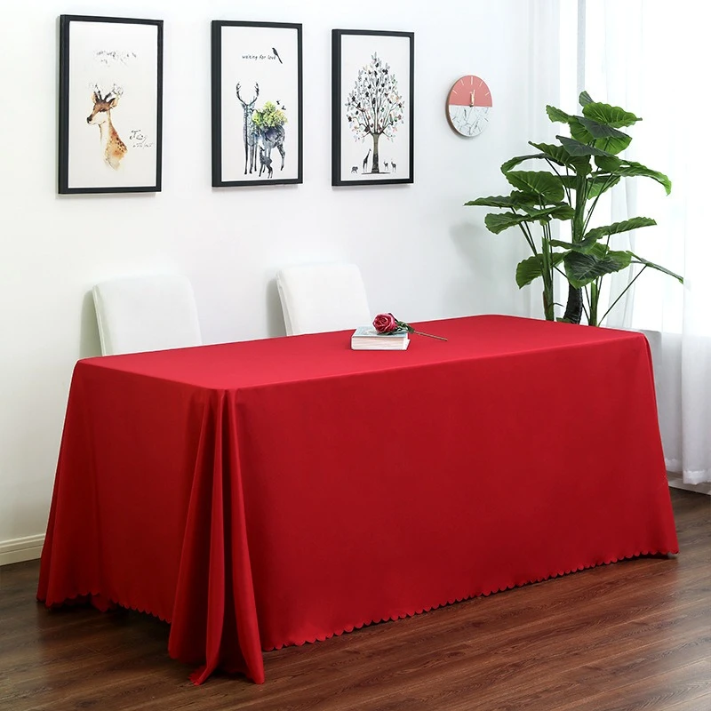 Banquet Table Cover Wedding Cloth Wonderful Colourful Square Rectangle Polyester Linen Hotel Decoration Birthday Party Durable