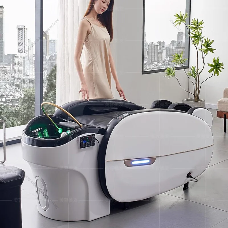 Barber Shop Head Spa Shampoo Bed Nordic Creativity Automatic Smart Massage Chair Comfort Artifact Salon Furniture Silla FYSC