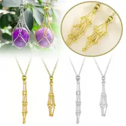 Alloy Design Crystal Cage Necklace Holder Jewelry Metal Women Adjustable Stone Pendant Net Chain Collecting For Men Women