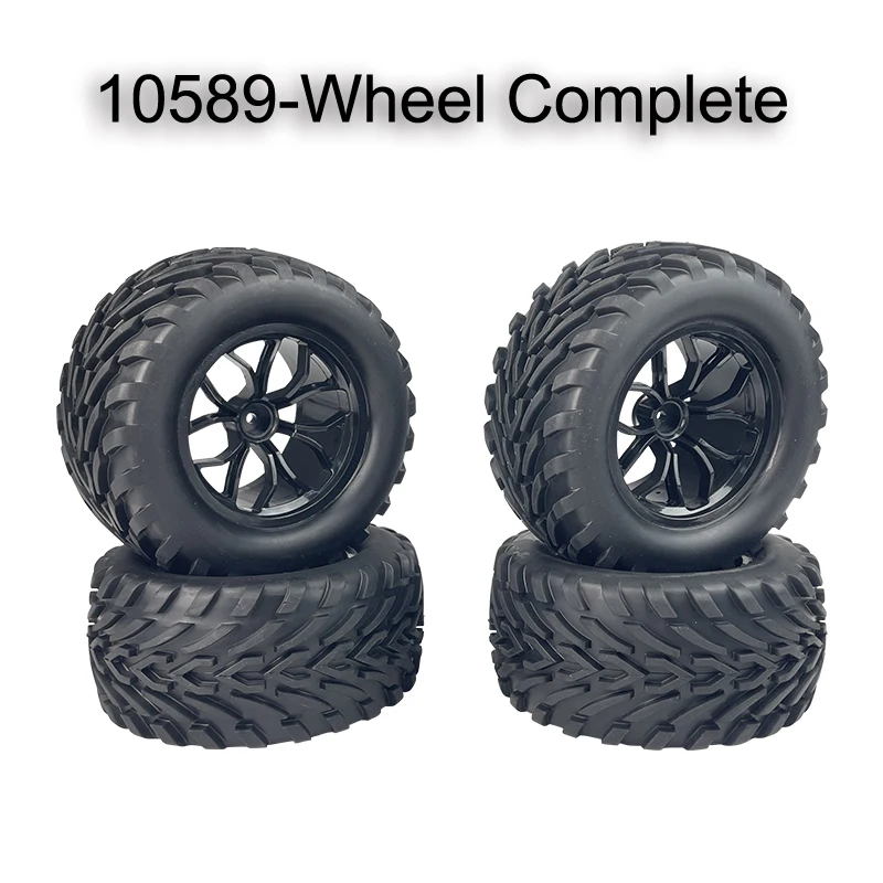 RC Car Tires – 130mm Diameter, 65mm Width, with 12mm Hex Hub. Rubber Wheels (VRX 10589) Complete 4-Set. Perfectly Designed for