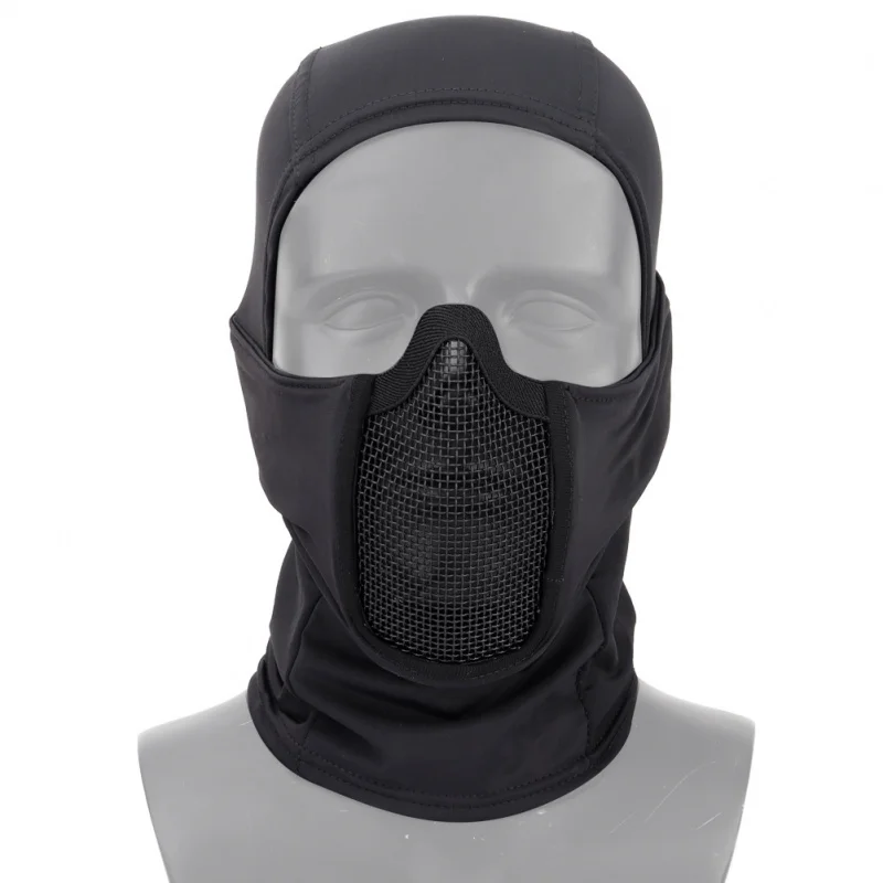 Outdoor Tactical Hood Face Mask Steel Mesh Protection High Elastic Windproof Neck Gaiter Breathable Mask for Riding Cycling Airs