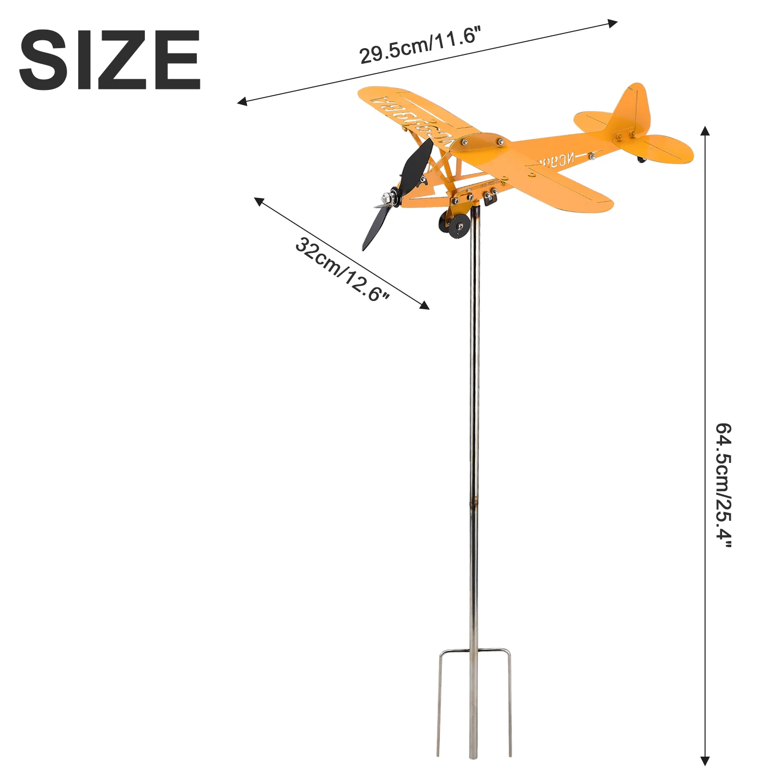 Airplane Weathervane Gifts Garden Decor Vane Windmill Piper Cub Art Craft For Flight Lovers Garden Decoration