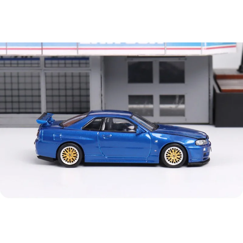 1:64 Scale Nissan GTR R34 Skyline Alloy Car Model Collection Ornaments