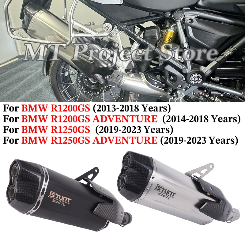 

Motorcycle Exhaust Escape System Double Hole Carbon Head Muffler Pipe Slip On For BMW R1200GS Adventure R1250GS ADV 2013 - 2023