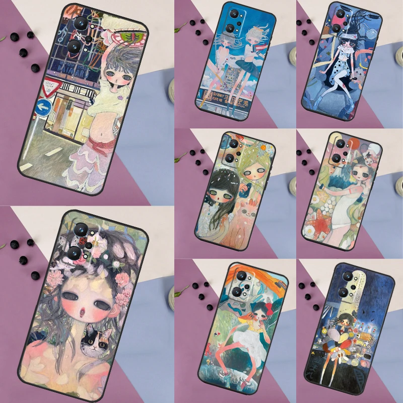 Cartoon Aesthetic Aya Takano For Realme C53 C51 C55 C21Y C35 C33 C31 C30 C25 C11 GT Neo 5 9 10 11 Pro Plus GT5 Pro Case