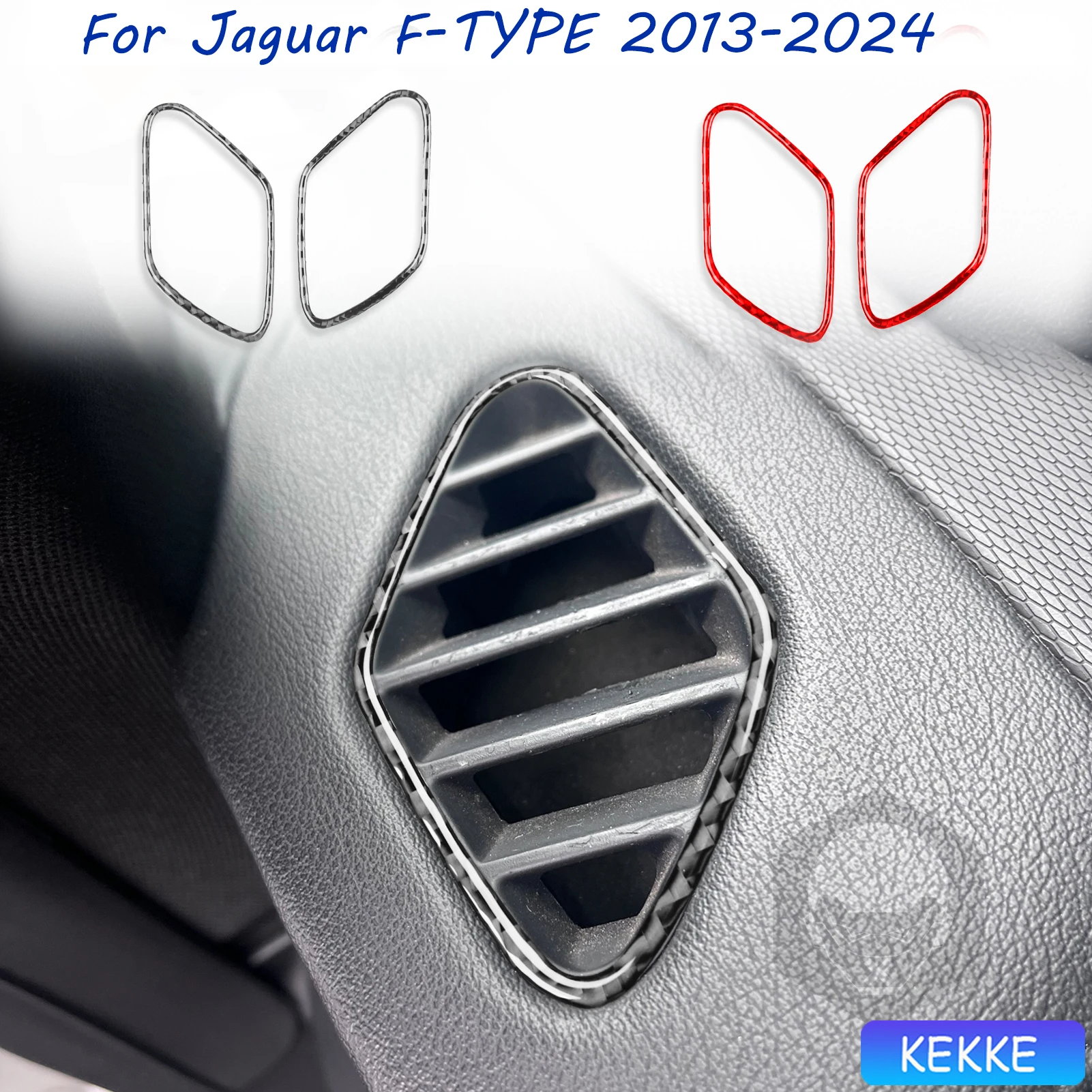 

For Jaguar F-TYPE 2013-2024 Carbon Fiber Dashboard Instrument Air Outlet Vents Car Interior Trim Accessories Cover Stickers
