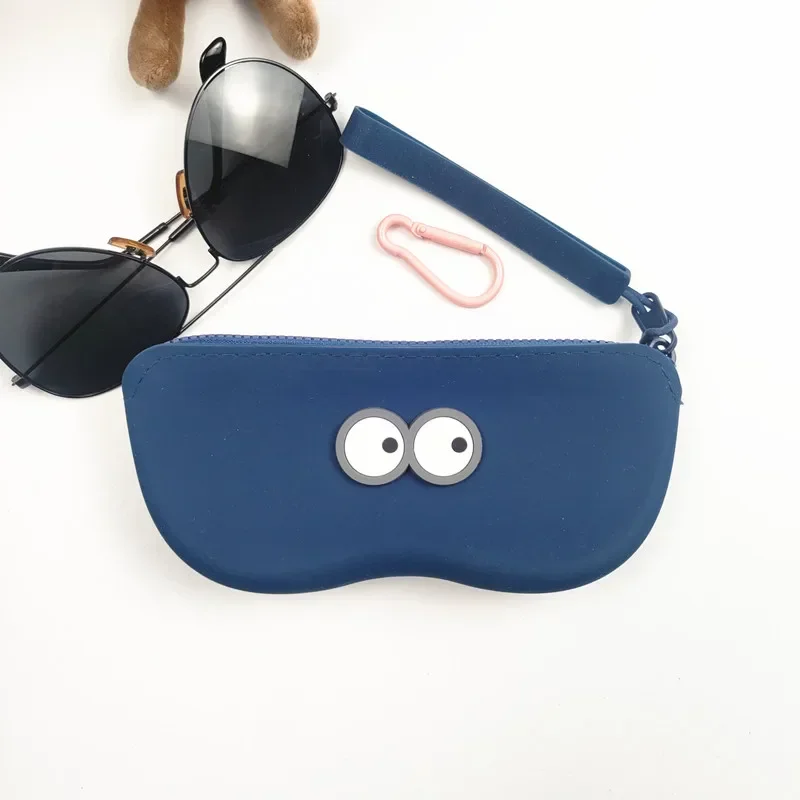 

Soft Silicone Zipper Glasses Bag Storage Waterproof Bag Cosmetic Coin Bag Case For Women Girls Candy Color Dustproof Glasses Box