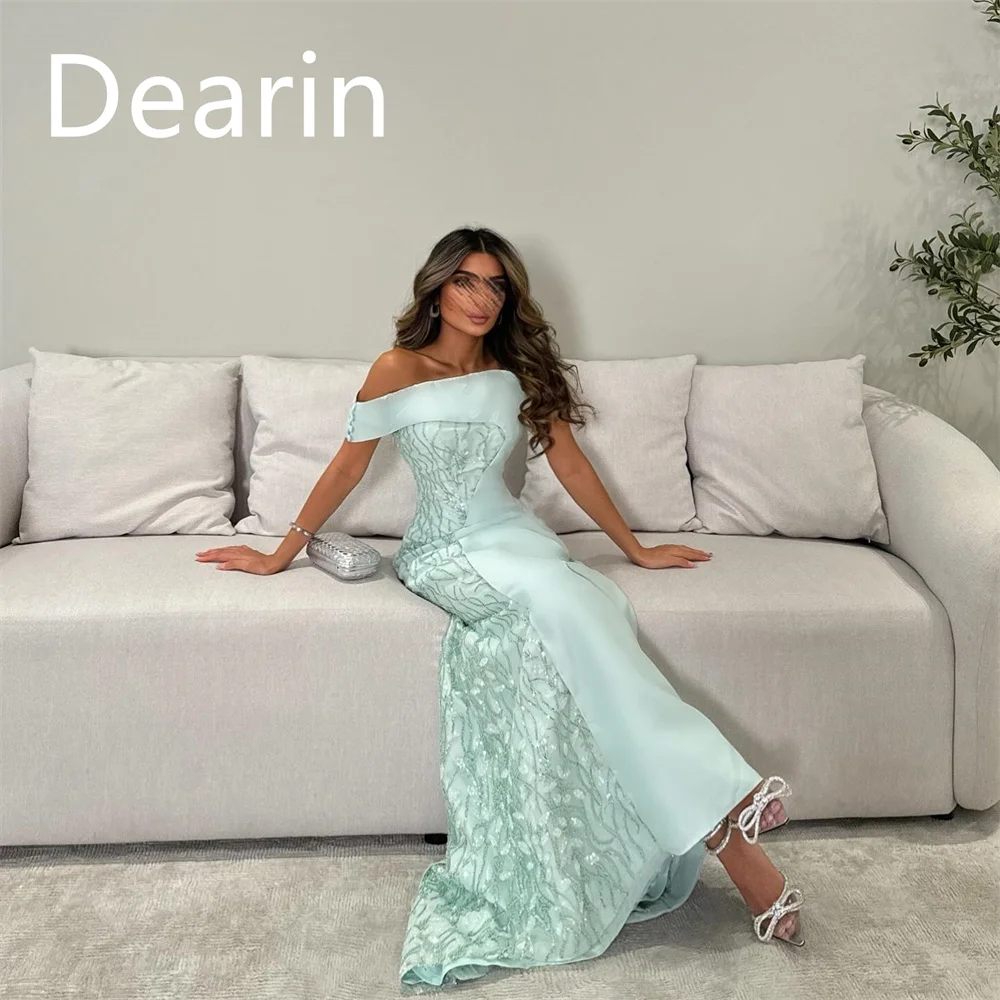 Customized Prom Dress Dearin Strapless Column Floor Length Skirts Bespoke Occasion Dresses Evening Saudi Arabia Formal Gown