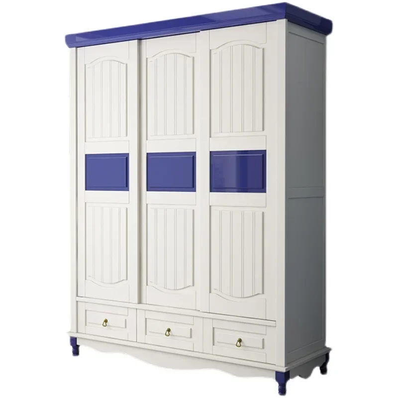 

Шкаф из цельного дерева, детская комната, 3-дверный розовый шкаф для девочек, раздвижная дверь 1,68 м