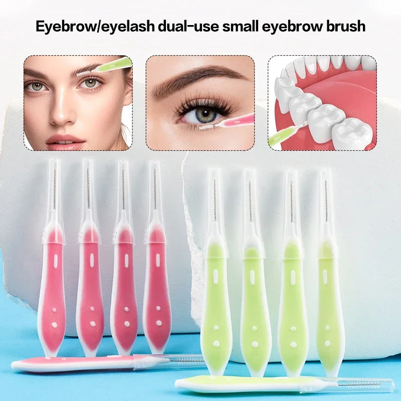 แปรงปัดคิ้ว 10 ชิ้น แปรงยกคิ้วขนาดเล็ก แปรงแต่งหน้าแบบใช้แล้วทิ้ง อุปกรณ์ต่อขนตา แปรงซอกฟัน อุปกรณ์ต่อขนตา