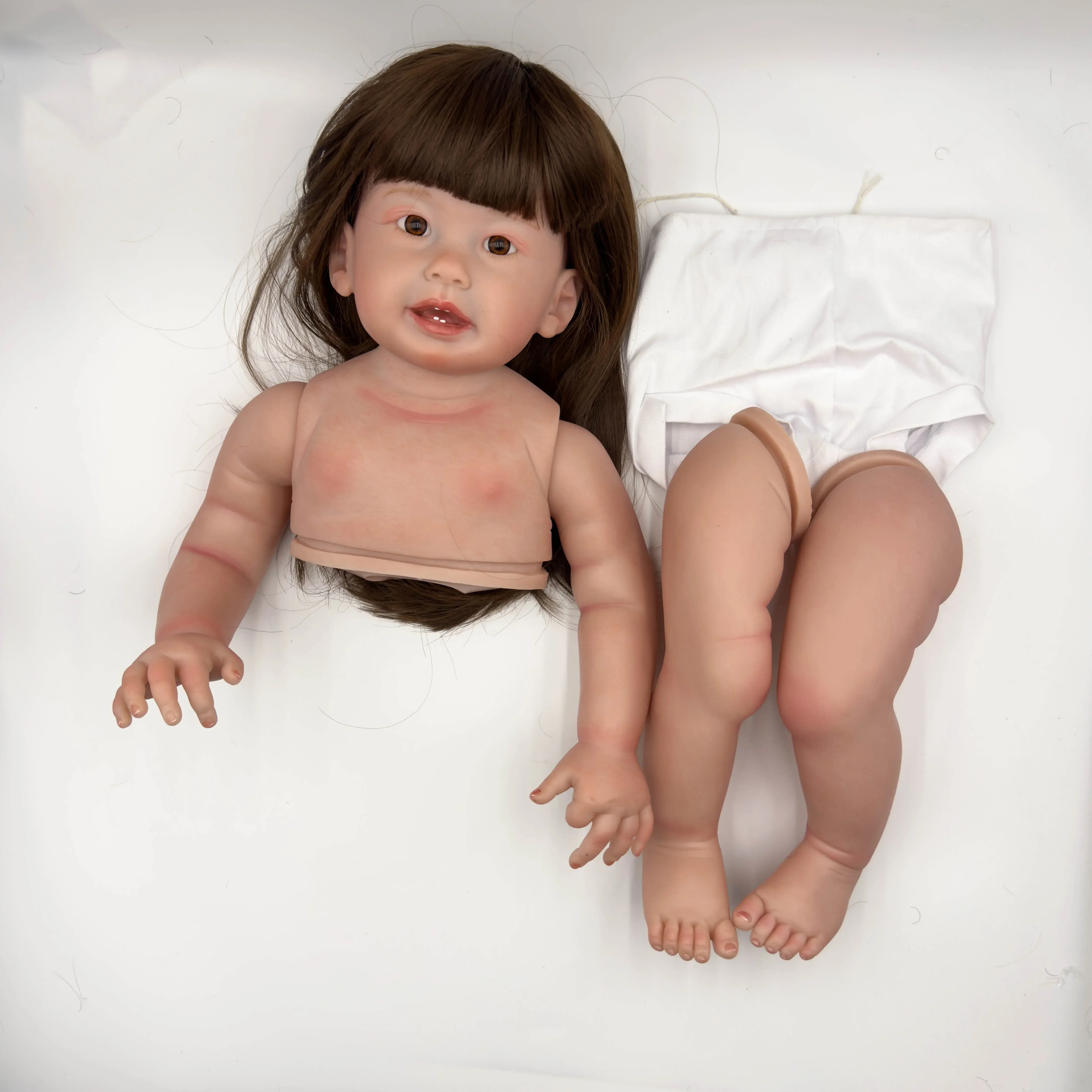 NPK 28 ''piel 3D tamaño de 6 meses piezas de bricolaje ya pintadas Kit realista Teegan niño Reborn juguetes para bebés muy realistas