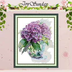 Hydrangea Flowers Patterns Counted Cross Stitch Set DIY 11CT 14CT 16CT Stamped DMC Cross-stitch Kit Embroidery Needlework Crafts