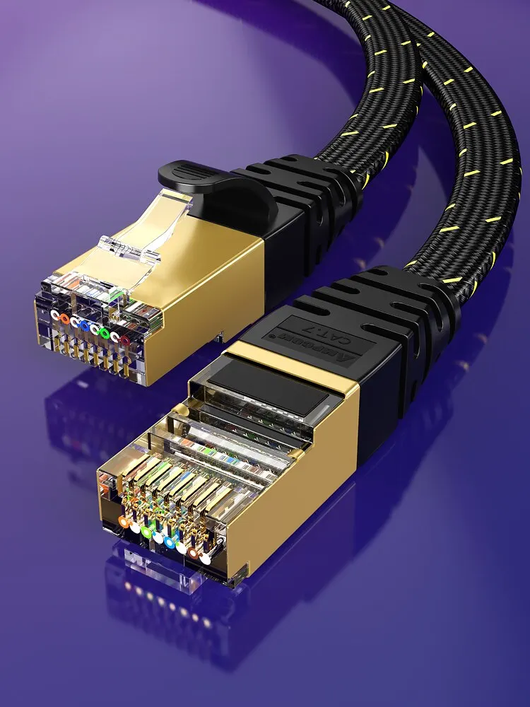 Ampcom cat7 ethernet kabel flat lan kabel sftp rund rj45 netzwerk kabel cat 7 internet kabel für router modem pc ps4 patch kabel