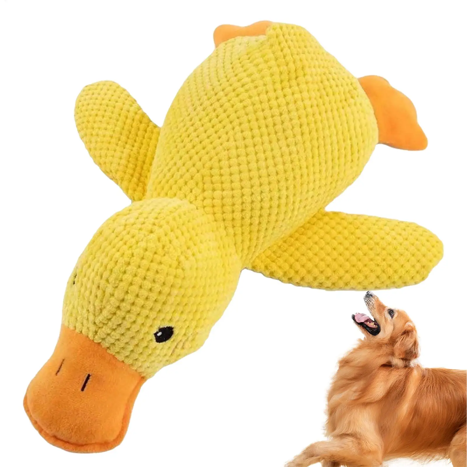 Yellow Duck Dog Toy Interactive Squeaky Soft Comfort Pet Accessory Interactive …