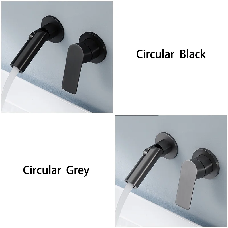 Hot And Cold In Wall Mounted Faucet Square Circular Outlet Chrome Plated Faucet With Knob Becola Bathroom Basin Faucet