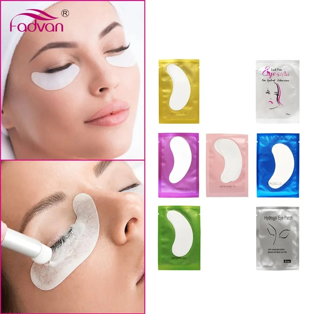 Patchs pour les yeux pour extension de cils, patchs en papier non pelucheux, tampons de maquillage, autocollants pour les pointes, 50/100 paires