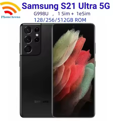 C Samsung Galaxy S21 Ultra 5G S21U G998U1 12+128/256GB 16+512GB Original 6.8" AMOLED Snapdragon NFC Unlocked Andriod Cellphone