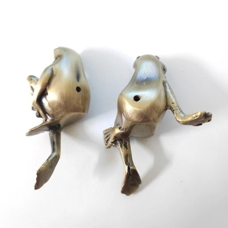 Door Handle Solid Brass Unique Frog Drawer Handles Antique Bronze Dresser Pull Cute Animal Cabinet Knob Retro Kitchen