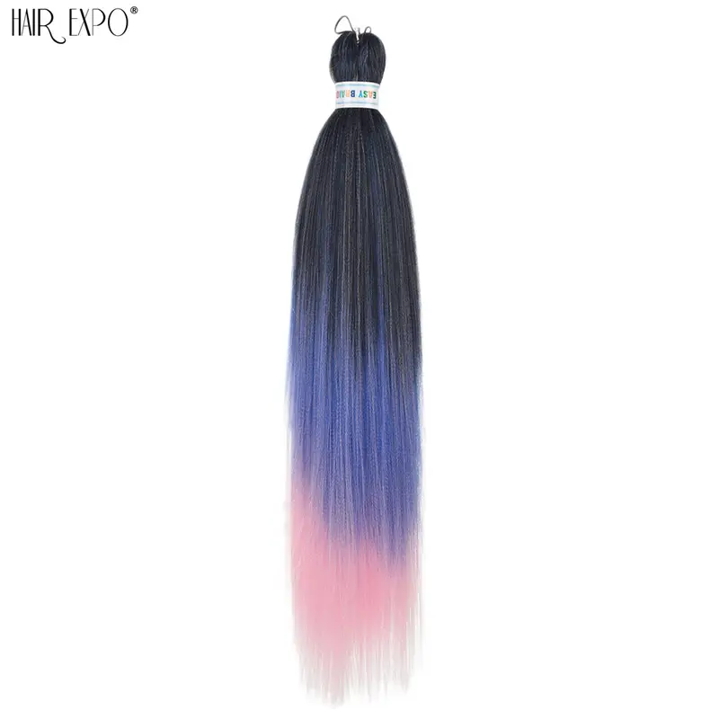 26Inch Easy Braids Hair Synthetic Colourful Pre Stretched Braiding Hair Extensions Jumbo Braids Ombre Yaki Long Straight Hair - Image 78