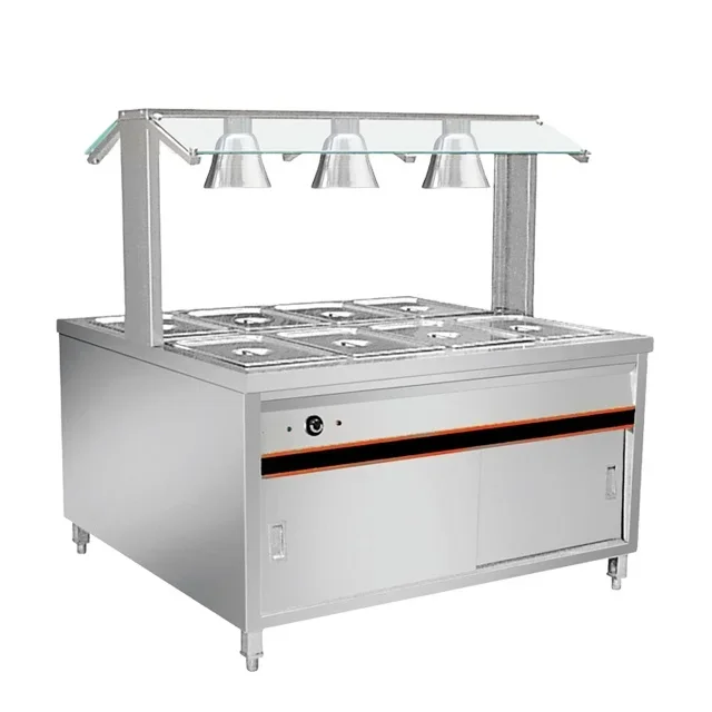 Dubai Restaurant Used Electric Buffet Bain Marie Food Warmer Buffet Equipment/hot Food Display Warming Showcase Server Factory