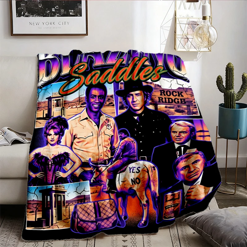 Blazing Saddles Movie Flannel Blanket, Western Flannel Throw, Comedy, Mel Brooks, Gene Wilder, Retro Cinema Gift