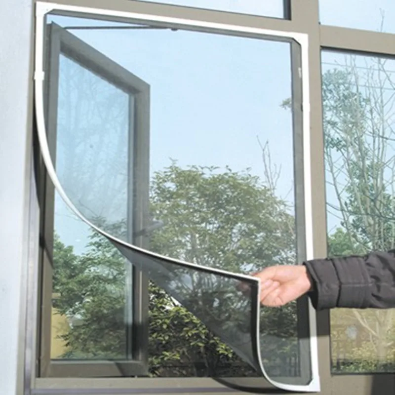 DIY Self Adhesive Mosquito Net Screen Door Curtain, Magnetic or Velcro Fly Insect Barrier for Patio Sliding Door Window