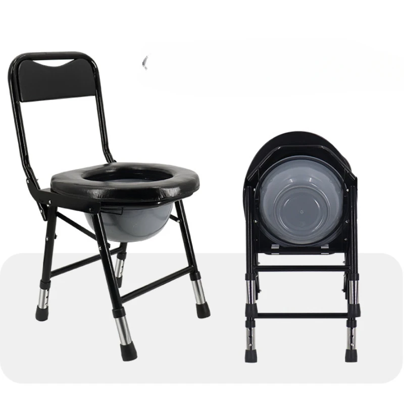 Elderly Chair Comfortable Sitting Soft Chair with Backrest Commode Toilet Duschstuhl Mit Rückenlehne Potty Chair for Adults