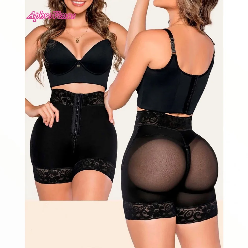 

Fajas Colombian Girdle Waist Trainer Double Compression Butt Lifter Shorts Hip Enhancer Mesh Breathable Shapewear Underwear